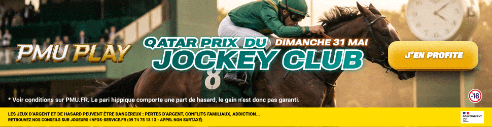 publicité PMU PLAY Prix du Jockey CLub 2026